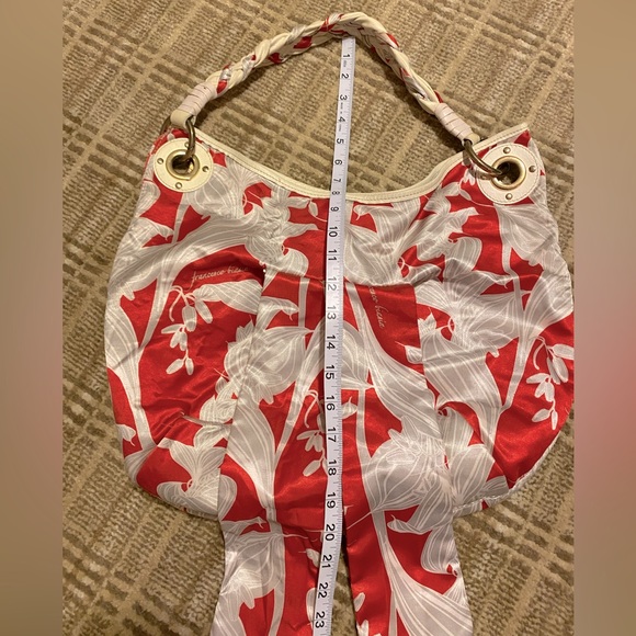 😊Francesco Biasia Unique Silk Scarf Shoulder Bag - Picture 11 of 13